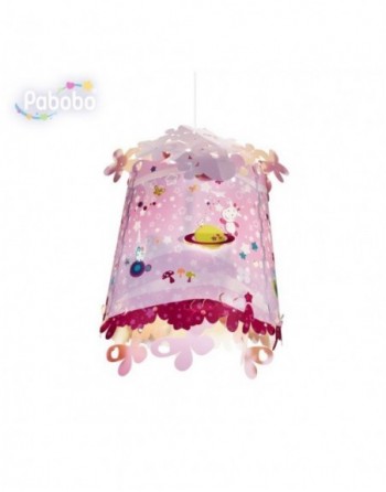 Lampenschirm Motiv Giraffe in Rosa erleuchtet