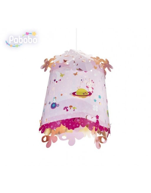 Lampenschirm Motiv Giraffe in Rosa nicht erleuchtet