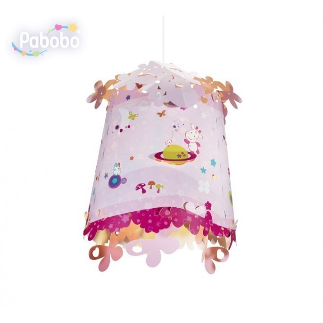 Lampenschirm Motiv Giraffe in Rosa nicht erleuchtet